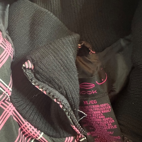 Neu Look Pink and Black Coat Vest with faux fur hood Size XL - Picture 3 of 3